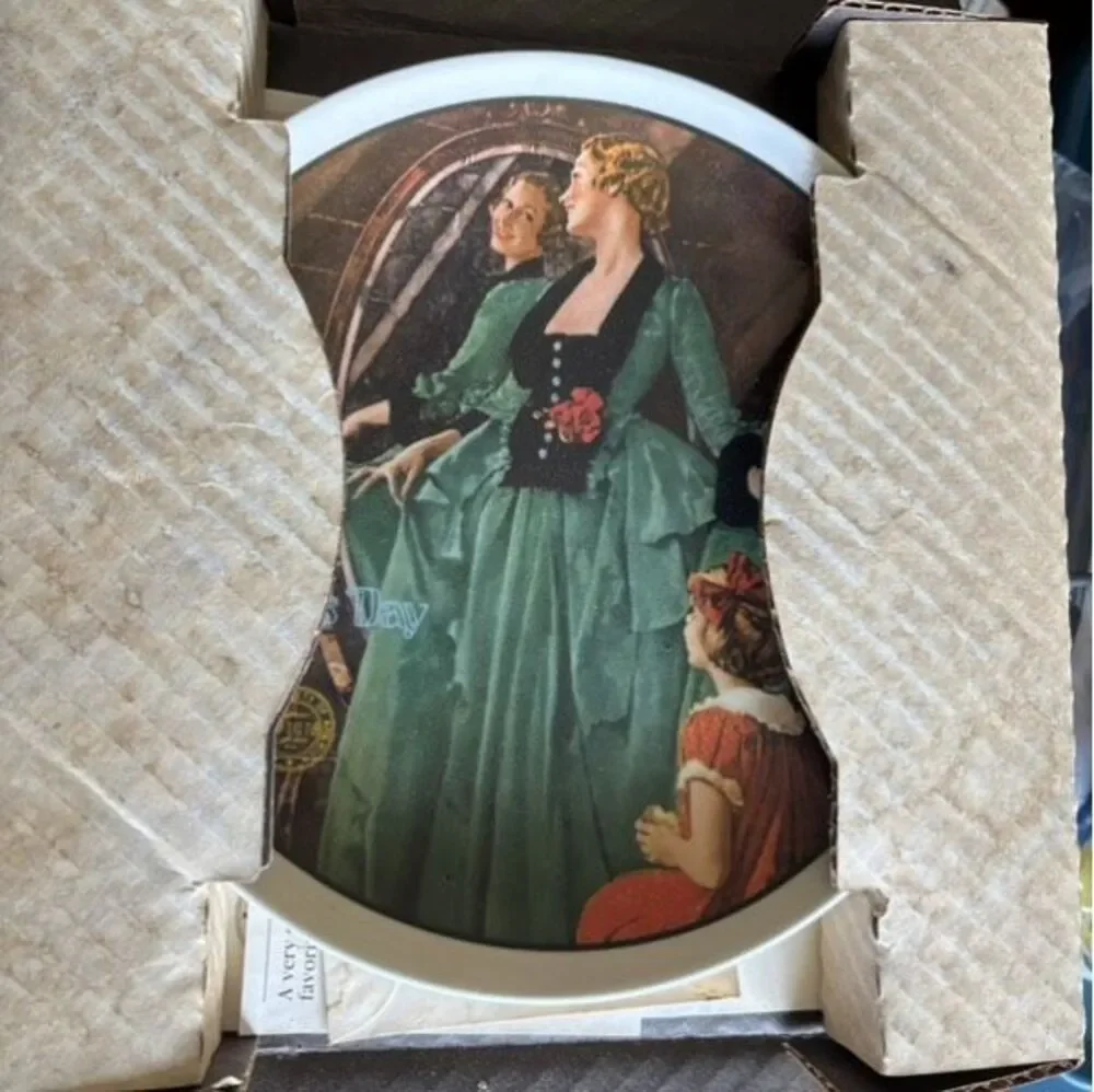 1984 Norman Rockwell Grandmas Courting Dress Plate COA Box Knowles 84-R70-2.9⁠